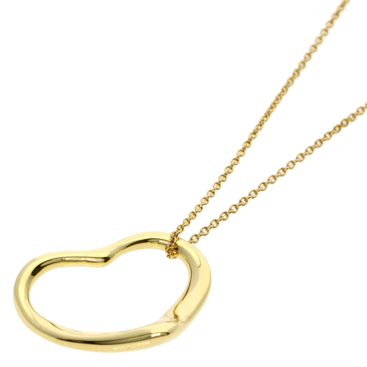 ティファニー オープンハート ネックレス K18イエローゴールド レディース 【中古】【TIFFANY&Co.】