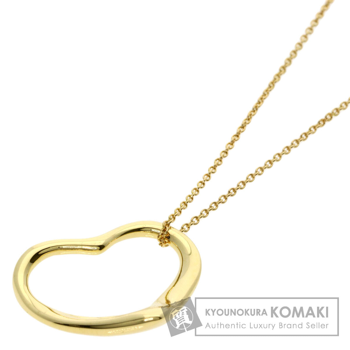 ティファニー オープンハート ネックレス K18イエローゴールド レディース 【中古】【TIFFANY&Co.】