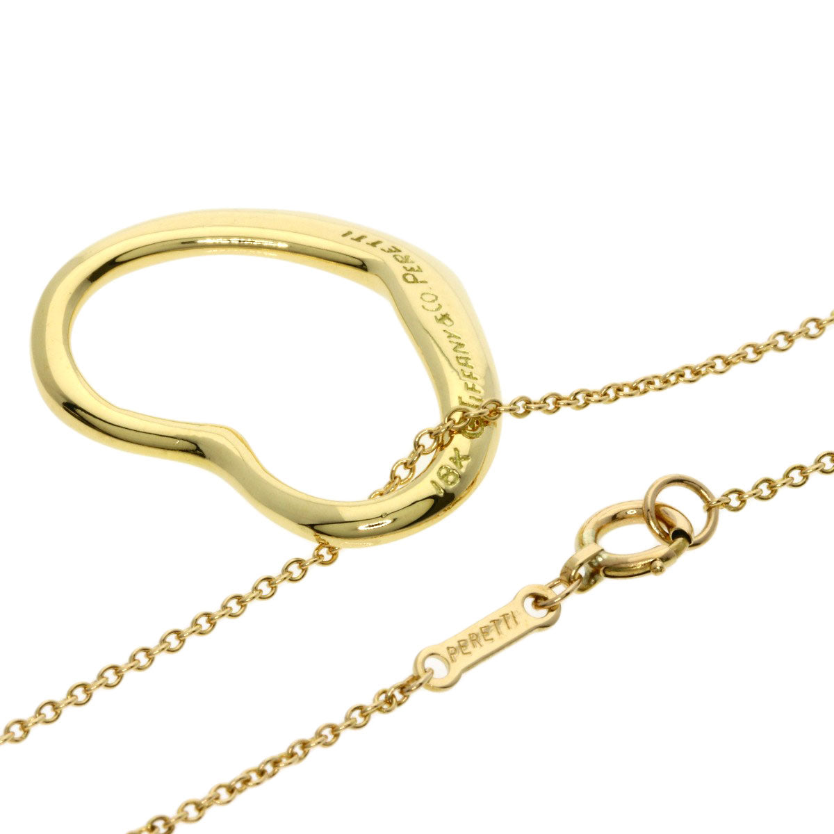 ティファニー オープンハート ネックレス K18イエローゴールド レディース 【中古】【TIFFANY&Co.】