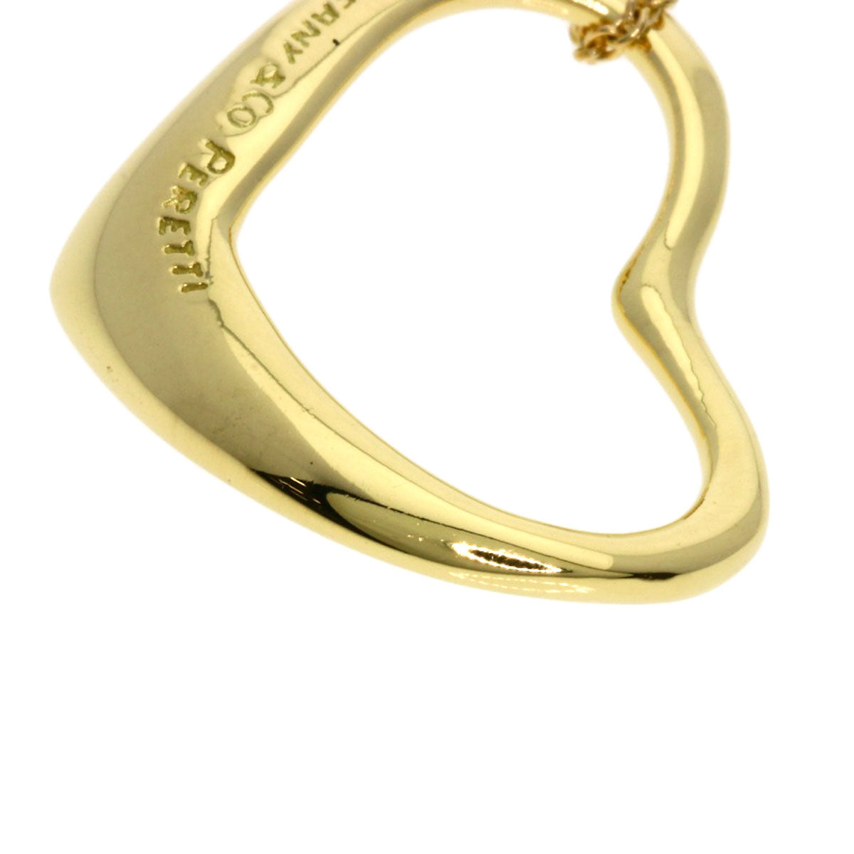 ティファニー オープンハート ネックレス K18イエローゴールド レディース 【中古】【TIFFANY&Co.】