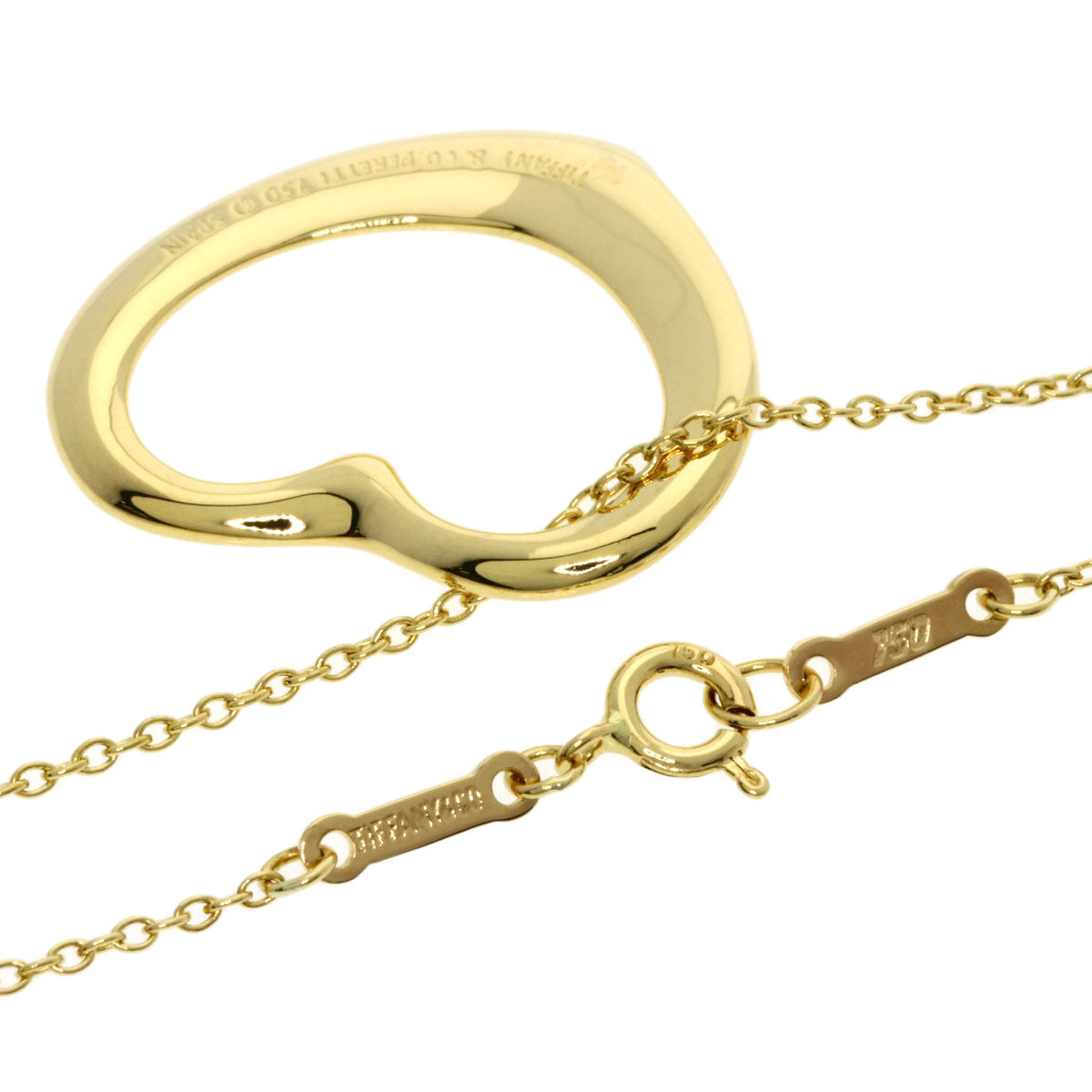 TIFFANY&Co. Open heart Necklace K18 Yellow Gold Ladies [Used]