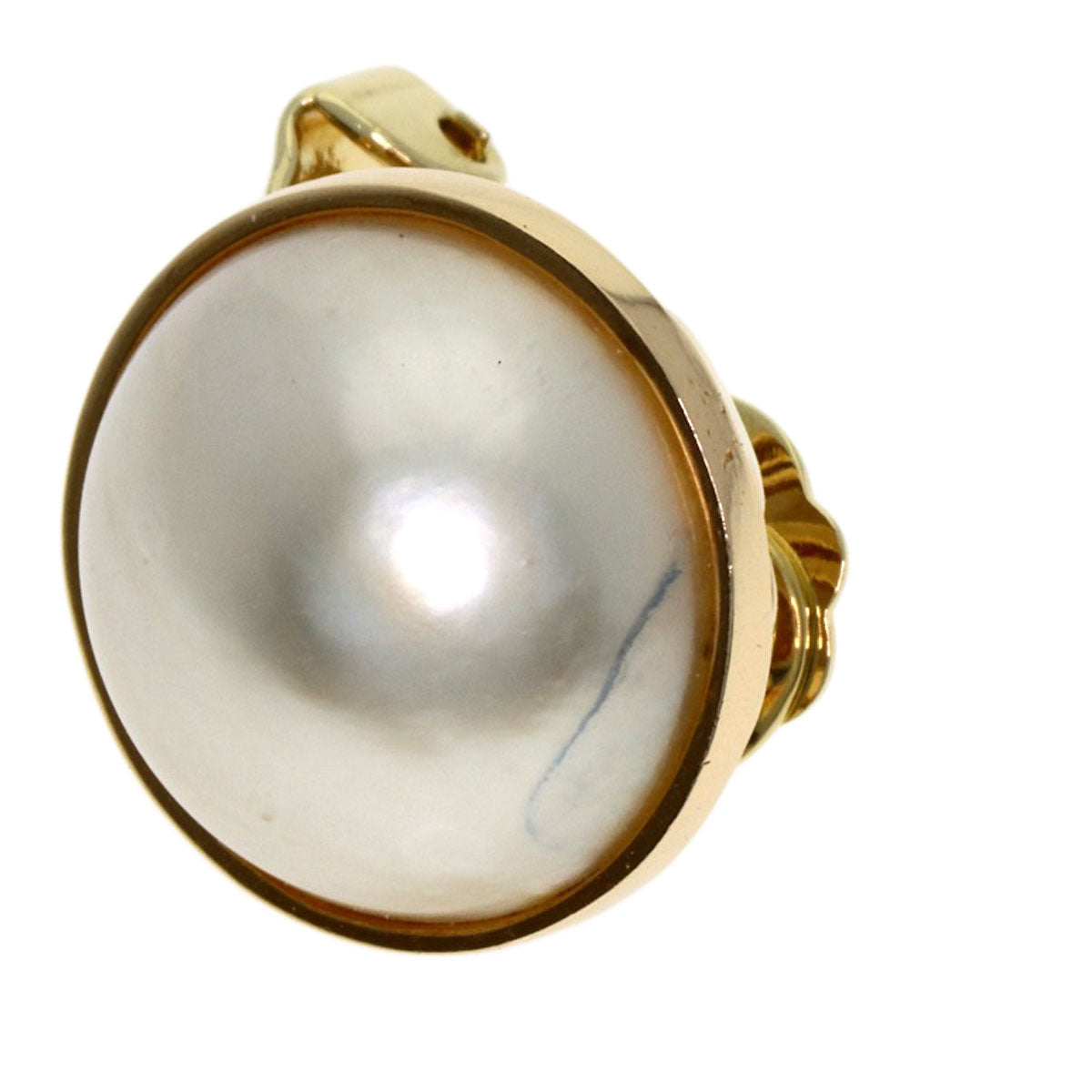 MIKIMOTO Mabe Pearl Pearl Earring K14 Yellow Gold Ladies [Used]