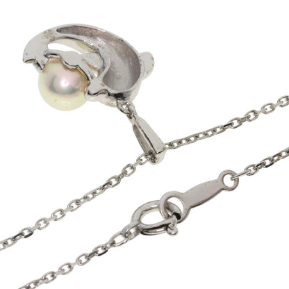 MIKIMOTO Dolphin motif Pearl Pearl Necklace K18 White Gold Ladies [Used]