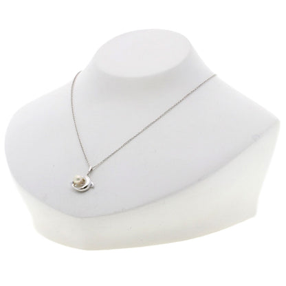 MIKIMOTO Dolphin motif Pearl Pearl Necklace K18 White Gold Ladies [Used]