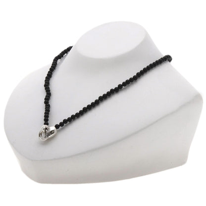 TIFFANY&Co. Heart Knock Onyx Necklace Silver Ladies [Used]