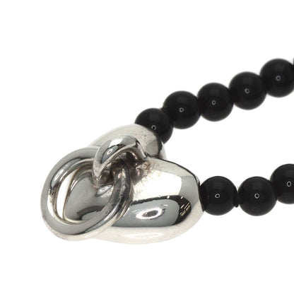 TIFFANY&Co. Heart Knock Onyx Necklace Silver Ladies [Used]