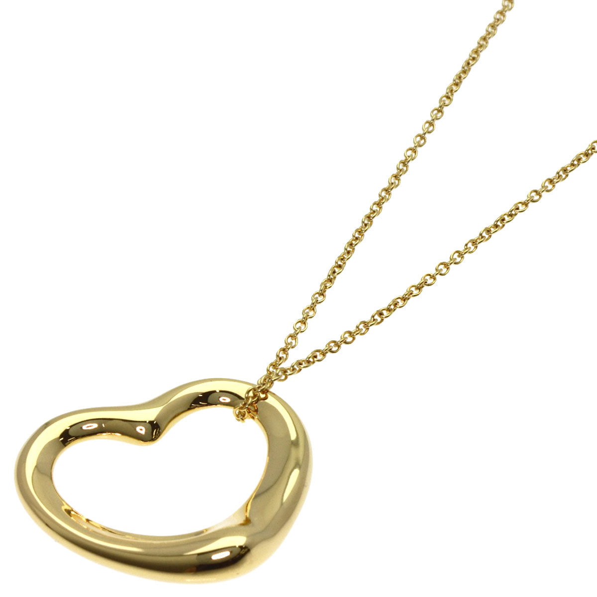 TIFFANY&Co. Open heart Necklace K18 Yellow Gold Ladies [Used]