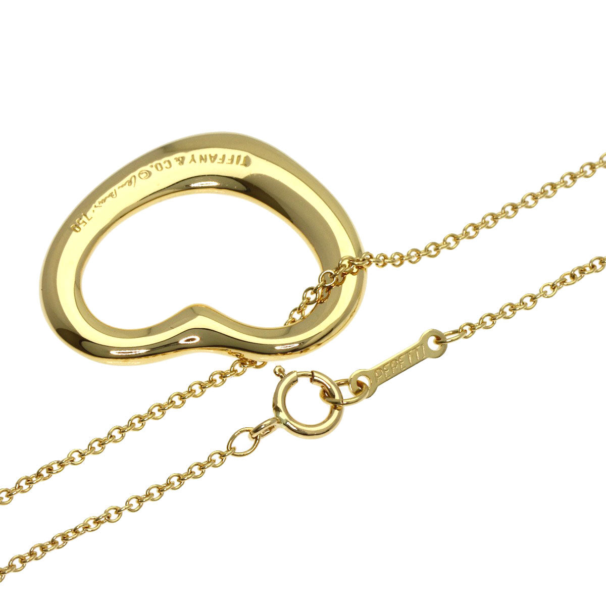 TIFFANY&Co. Open heart Necklace K18 Yellow Gold Ladies [Used]