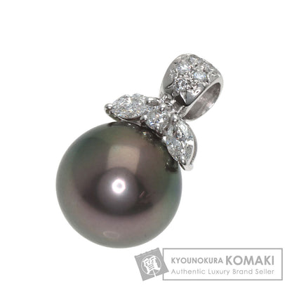 タサキ ブラックパール 真珠 ダイヤモンド ペンダントトップ プラチナPT900 レディース 【中古】【TASAKI】