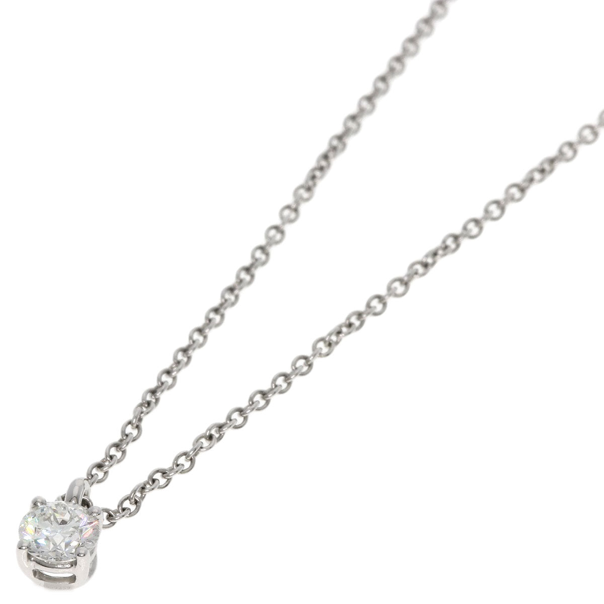 TIFFANY&Co. Solitaire Diamond H-VVS1-EX Necklace Platinum PT950 Ladies [Used]