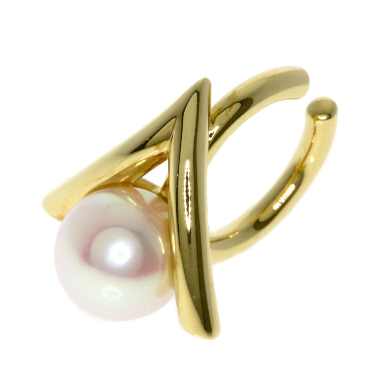 TASAKI Danger Claw Akoya Pearl Ear Cuff Earring K18 Yellow Gold Ladies [Used]