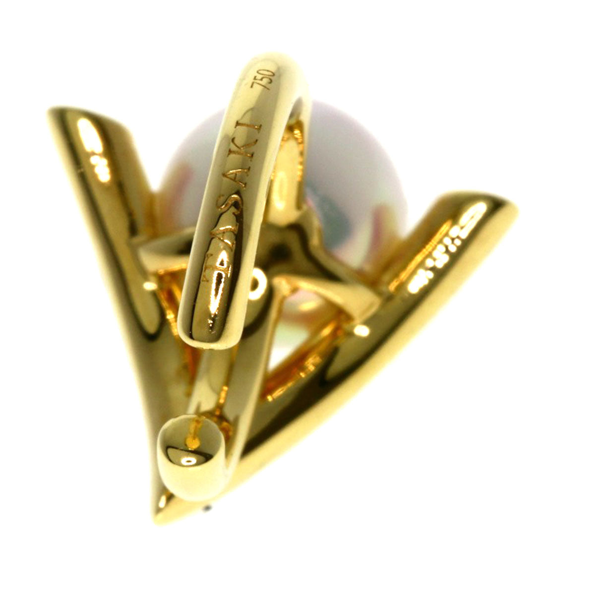 TASAKI Danger Claw Akoya Pearl Ear Cuff Earring K18 Yellow Gold Ladies [Used]