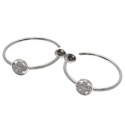LOUIS VUITTON Hoop Earrings Ldylle Blossom Diamond earring K18 White Gold Ladies [Used]