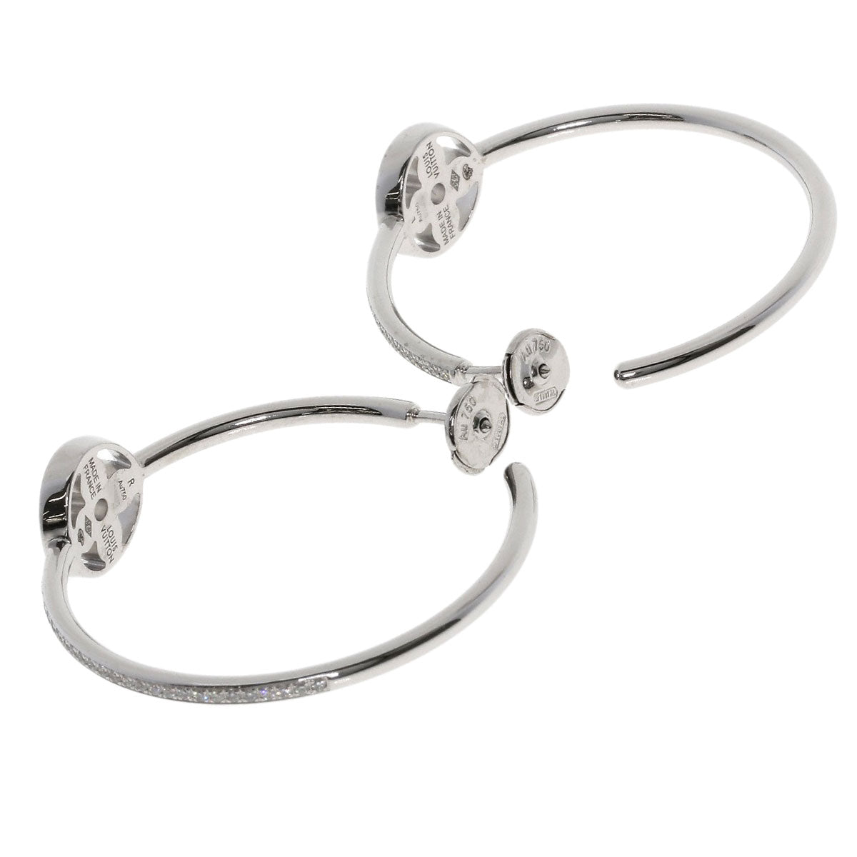 LOUIS VUITTON Hoop Earrings Ldylle Blossom Diamond earring K18 White Gold Ladies [Used]