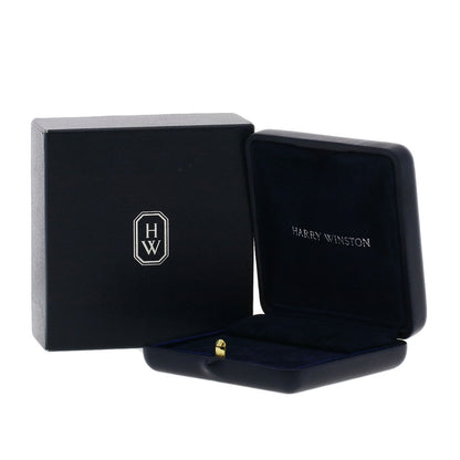 HARRY WINSTON Round Hoop Diamond Earring Platinum PT950 Ladies [Used]