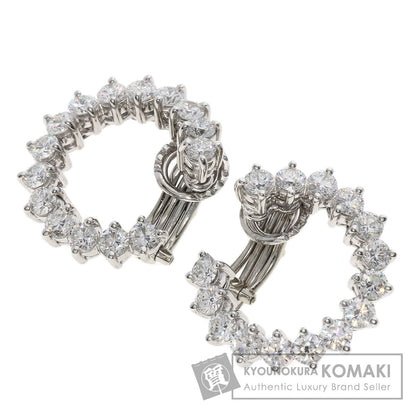 HARRY WINSTON Round Hoop Diamond Earring Platinum PT950 Ladies [Used]