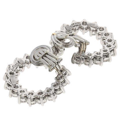 HARRY WINSTON Round Hoop Diamond Earring Platinum PT950 Ladies [Used]