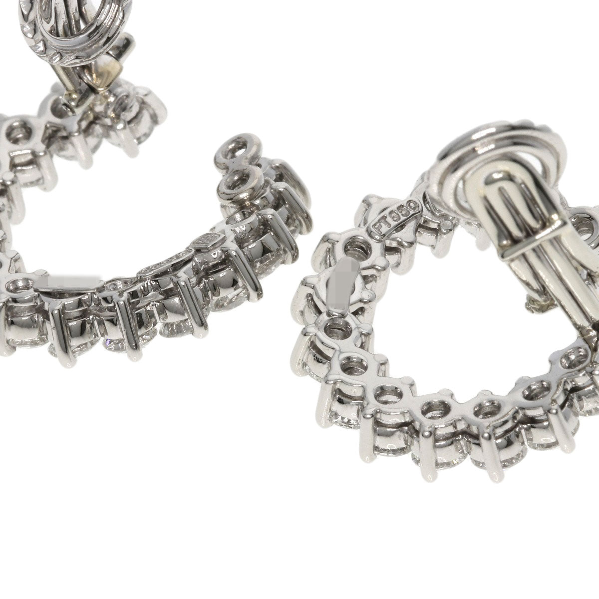 HARRY WINSTON Round Hoop Diamond Earring Platinum PT950 Ladies [Used]