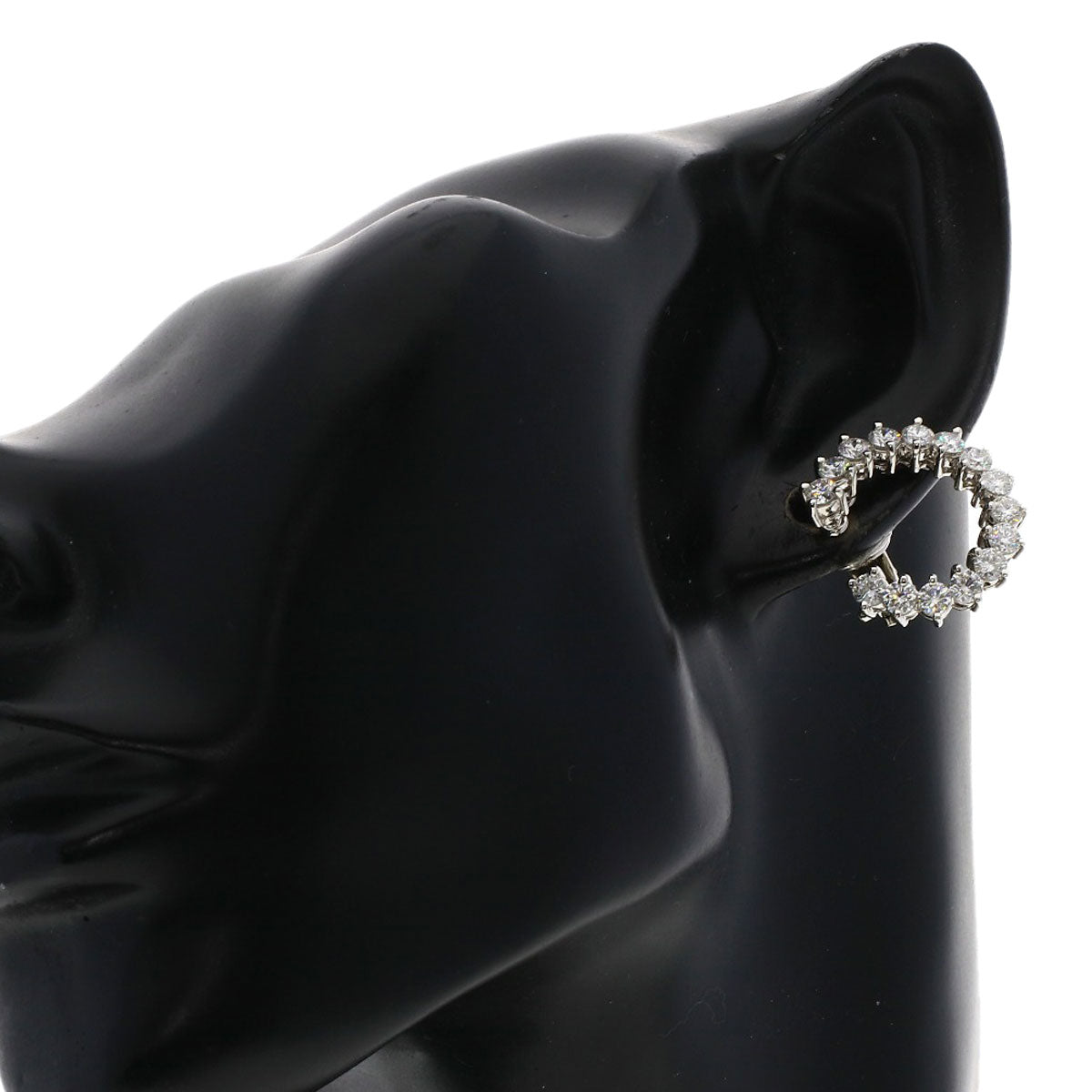 HARRY WINSTON Round Hoop Diamond Earring Platinum PT950 Ladies [Used]