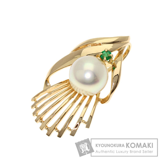 TASAKI Pearl Pearl Emerald Pendant top K14 Yellow Gold Ladies [Used]