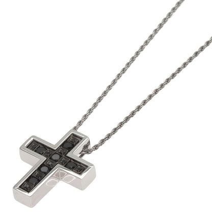 Damiani Belle Epoque Cross Motif Black Diamond Necklace K18 White Gold Ladies [Used]
