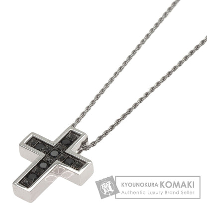 Damiani Belle Epoque Cross Motif Black Diamond Necklace K18 White Gold Ladies [Used]