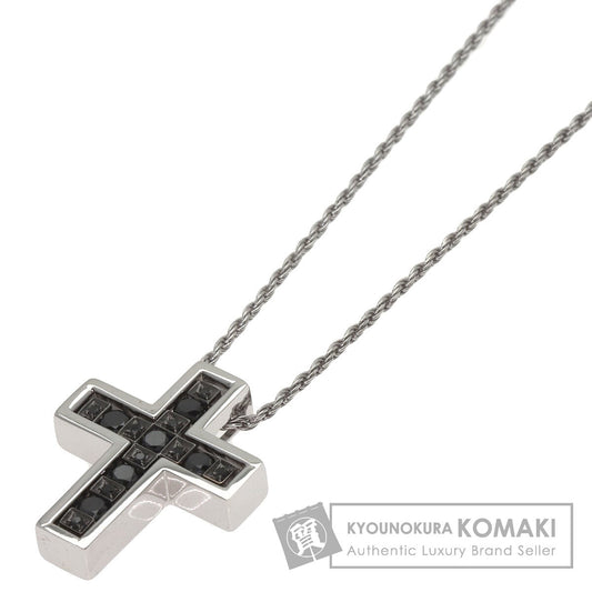 Damiani Belle Epoque Cross Motif Black Diamond Necklace K18 White Gold Ladies [Used]