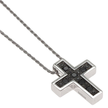 Damiani Belle Epoque Cross Motif Black Diamond Necklace K18 White Gold Ladies [Used]