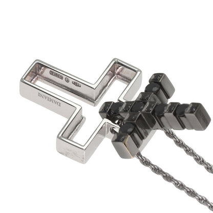 Damiani Belle Epoque Cross Motif Black Diamond Necklace K18 White Gold Ladies [Used]
