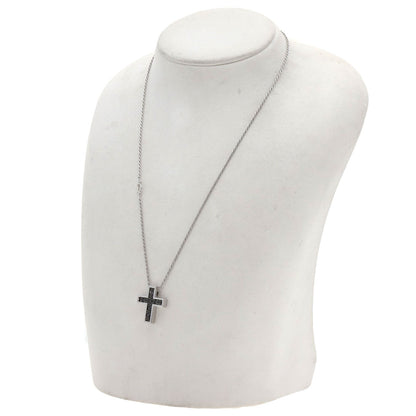 Damiani Belle Epoque Cross Motif Black Diamond Necklace K18 White Gold Ladies [Used]
