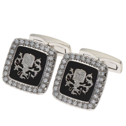PIAGET Design Diamond Onyx cuffs K18 White Gold mens [Used]