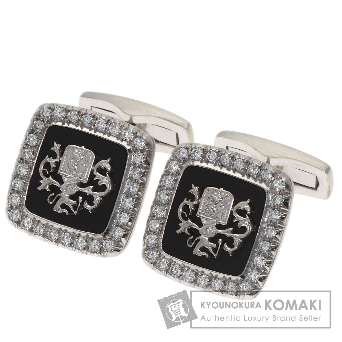 PIAGET Design Diamond Onyx cuffs K18 White Gold mens [Used]
