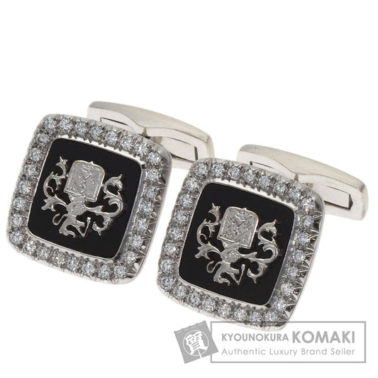 PIAGET Design Diamond Onyx cuffs K18 White Gold mens [Used]