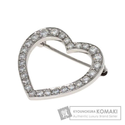 TIFFANY&Co. Open Heart Diamond Brooch Platinum PT950 Ladies [Used]