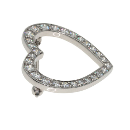 TIFFANY&Co. Open Heart Diamond Brooch Platinum PT950 Ladies [Used]