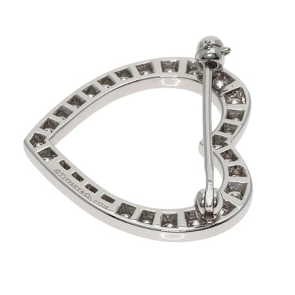 TIFFANY&Co. Open Heart Diamond Brooch Platinum PT950 Ladies [Used]