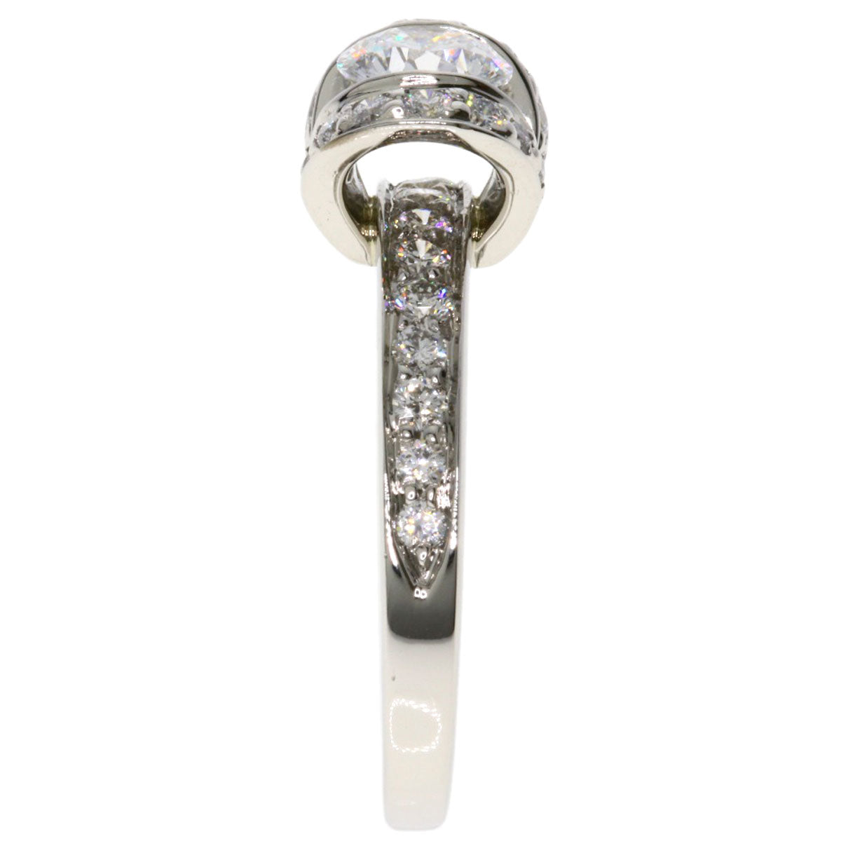 TIFFANY&Co. Ribbon Solitaire Diamond Ring Platinum PT950 Ladies [Used]