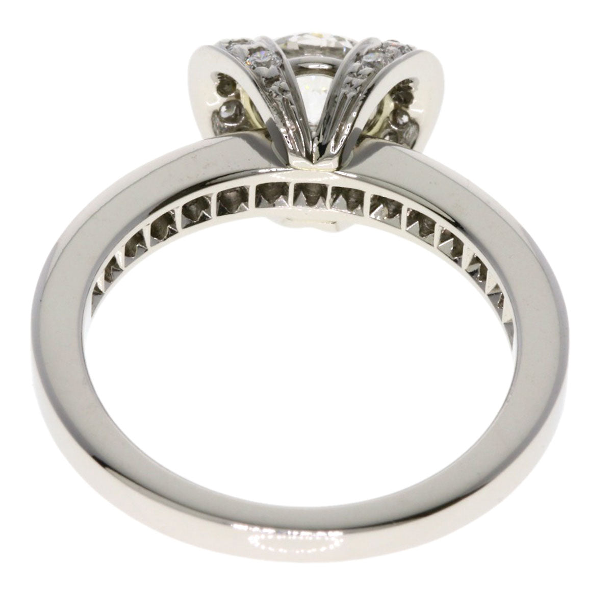 TIFFANY&Co. Ribbon Solitaire Diamond Ring Platinum PT950 Ladies [Used]
