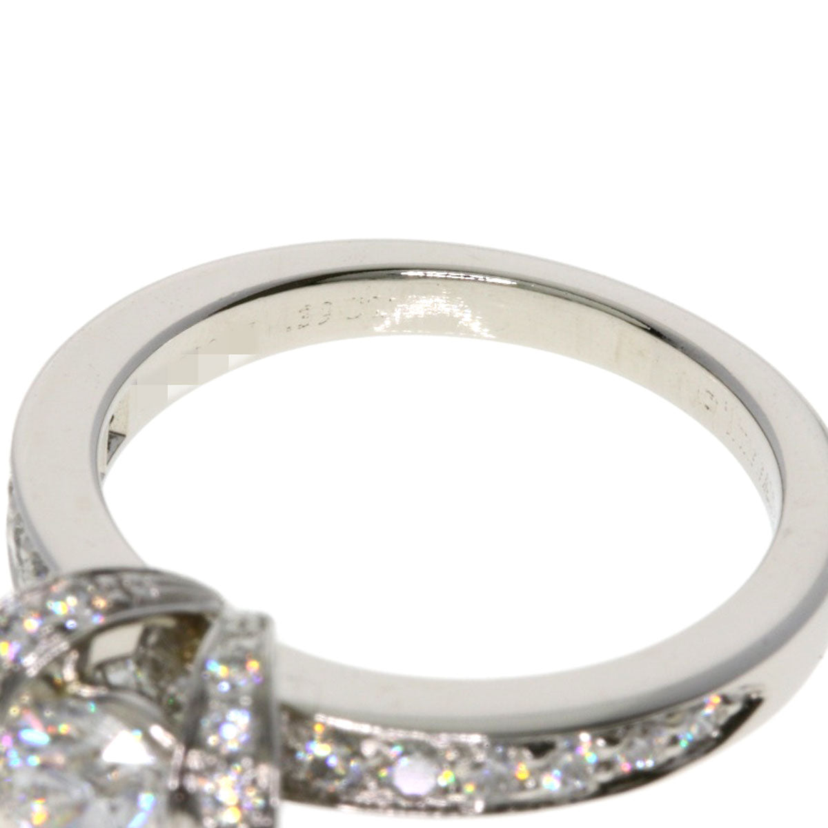 TIFFANY&Co. Ribbon Solitaire Diamond Ring Platinum PT950 Ladies [Used]