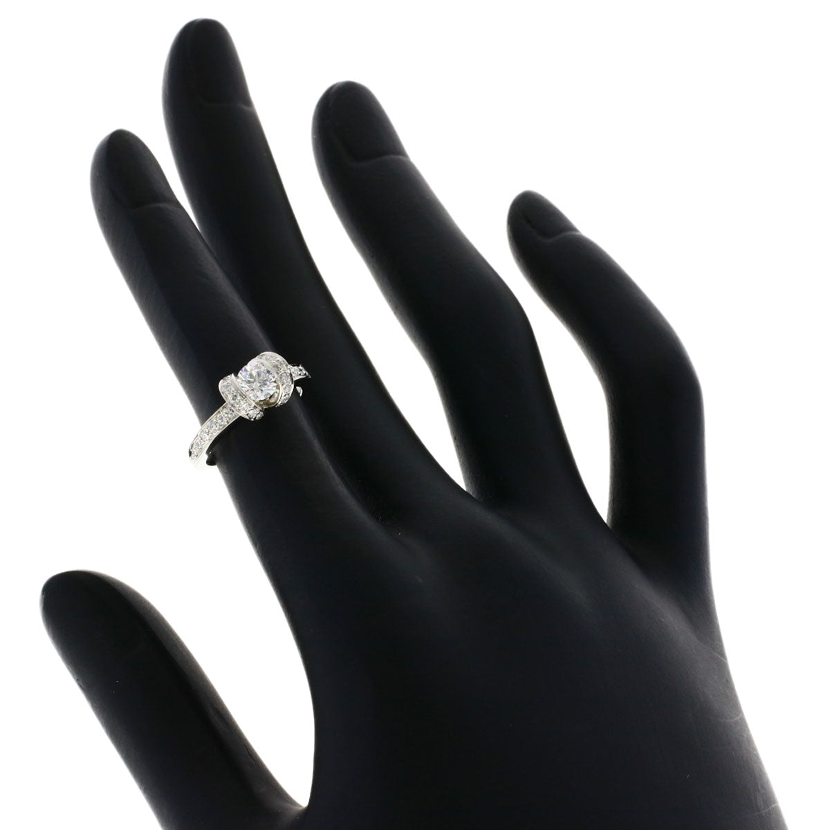 TIFFANY&Co. Ribbon Solitaire Diamond Ring Platinum PT950 Ladies [Used]