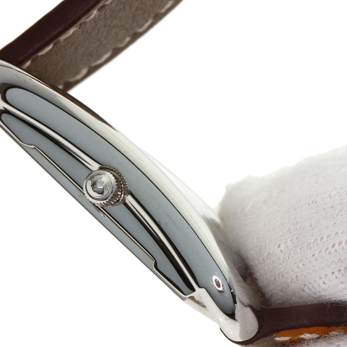 HERMES Cape Cod PM Double Tour Etoupe Watches CC1.210 Stainless Steel/Leather Ladies