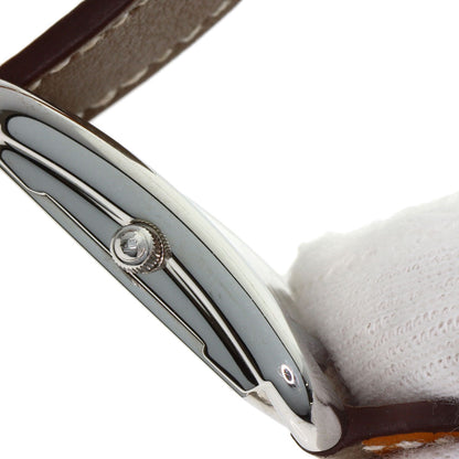 HERMES Cape Cod PM Double Tour Etoupe Watches CC1.210 Stainless Steel/Leather Ladies