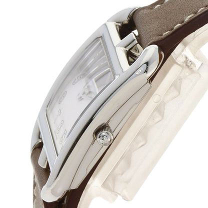 HERMES Cape Cod PM Double Tour Etoupe Watches CC1.210 Stainless Steel/Leather Ladies