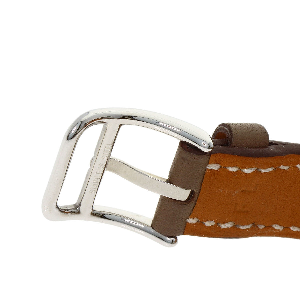 HERMES Cape Cod PM Double Tour Etoupe Watches CC1.210 Stainless Steel/Leather Ladies