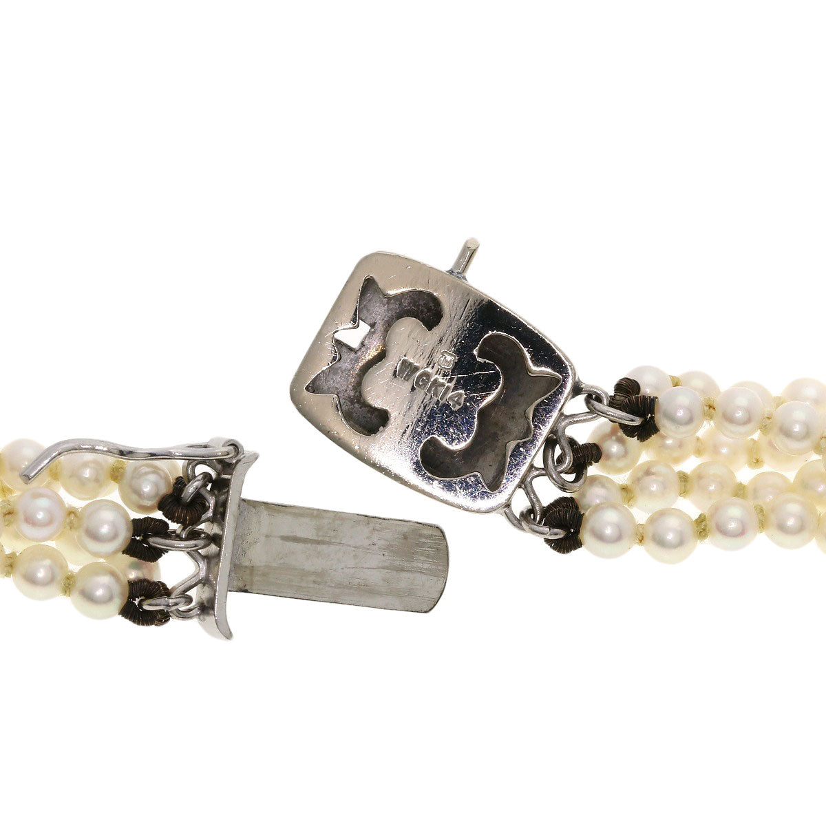 MIKIMOTO 5-strand baby pearl Necklace K14 White Gold Ladies [Used]