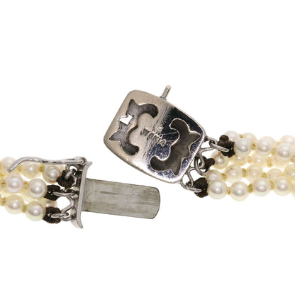 MIKIMOTO 5-strand baby pearl Necklace K14 White Gold Ladies [Used]