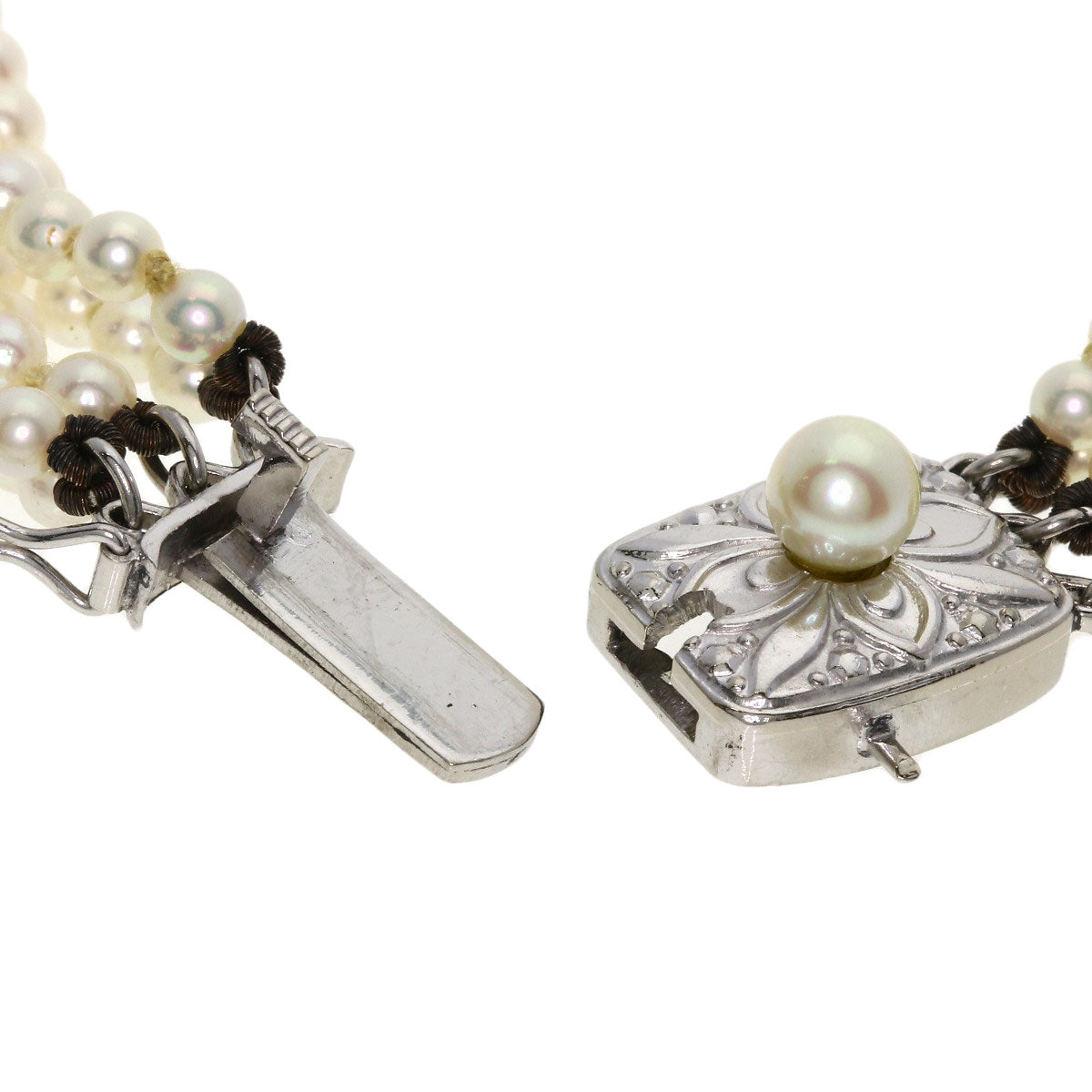 MIKIMOTO 5-strand baby pearl Necklace K14 White Gold Ladies [Used]