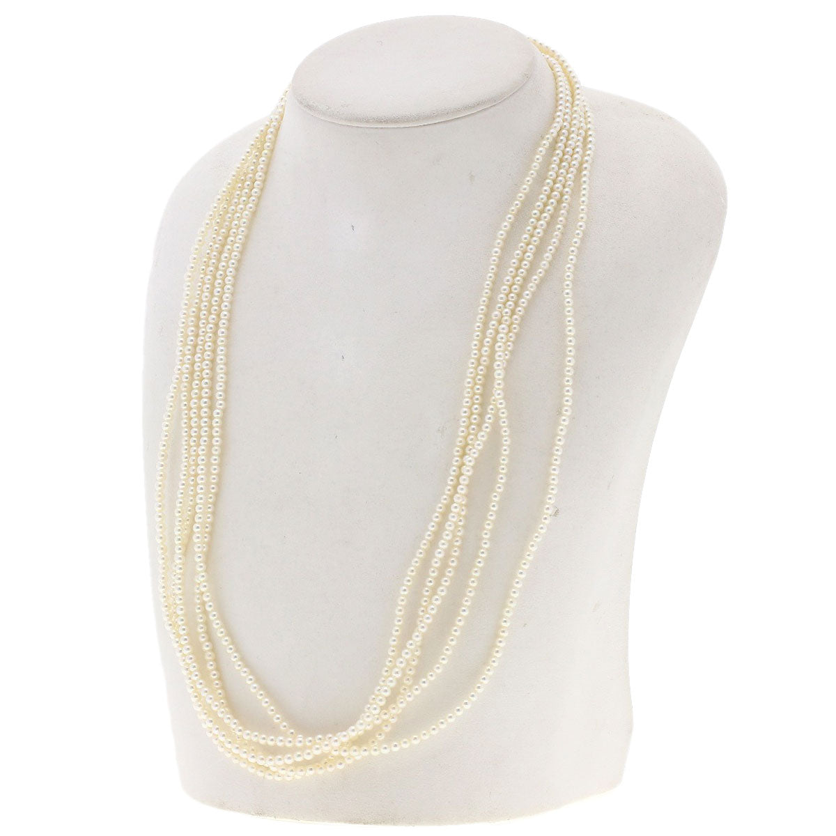 MIKIMOTO 5-strand baby pearl Necklace K14 White Gold Ladies [Used]