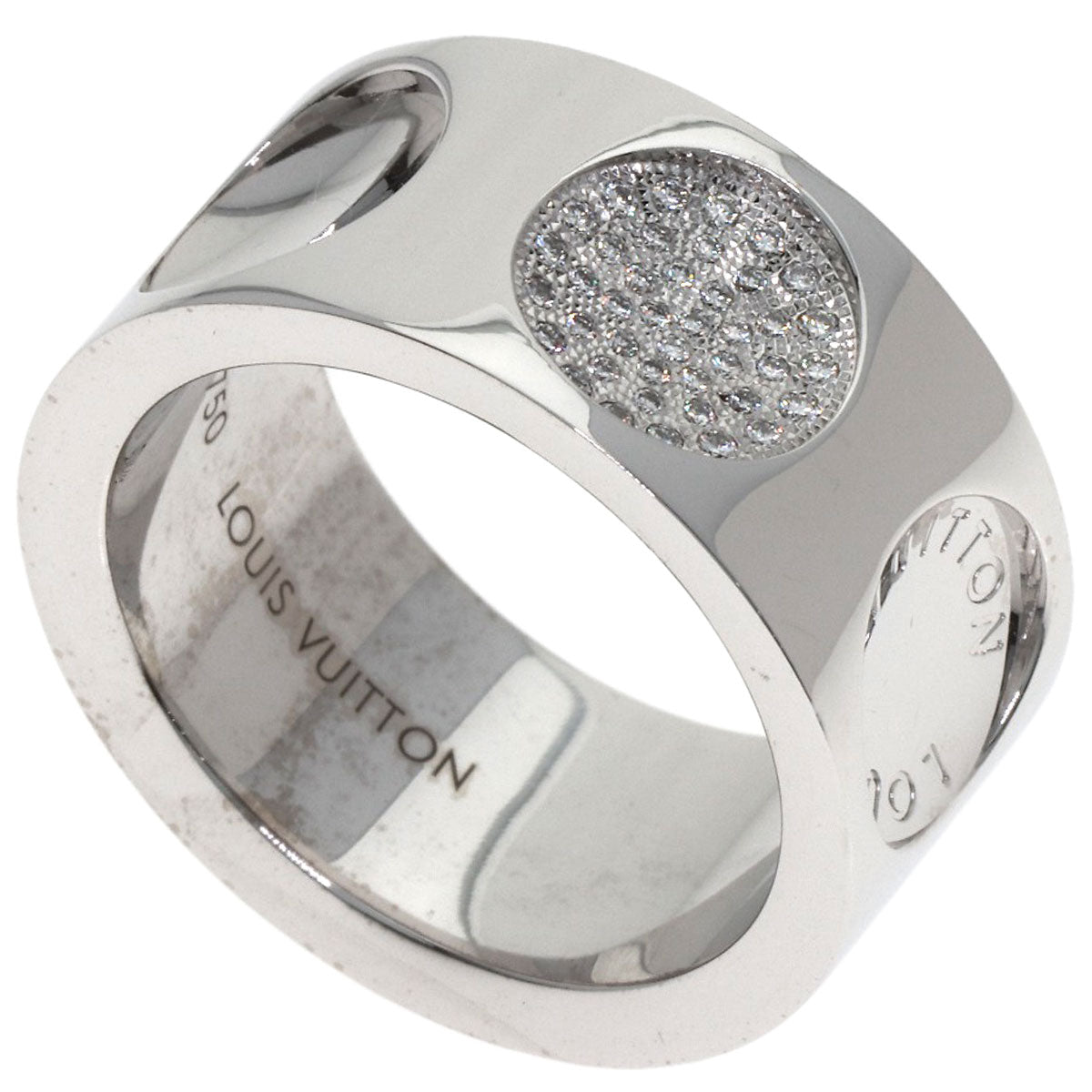 LOUIS VUITTON Grand Berg Empreinte Diamond #53 Ring K18 White Gold Ladies [Used]