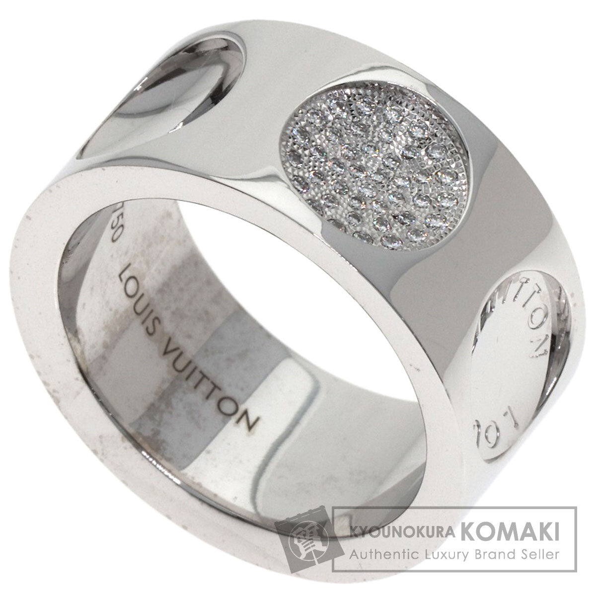 LOUIS VUITTON Grand Berg Empreinte Diamond #53 Ring K18 White Gold Ladies [Used]